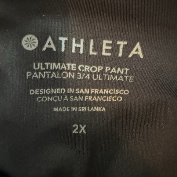 Athleta Ultimate Crop Pants Women’s 2X Black Drawstring Waist Zip Pockets - Picture 4 of 7